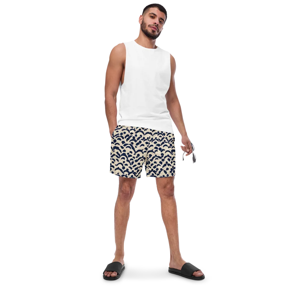 Midnight Seigaiha on Swim Trunks — Front
