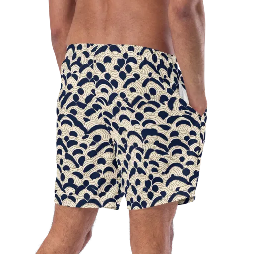 Midnight Seigaiha on a Swim Trunks