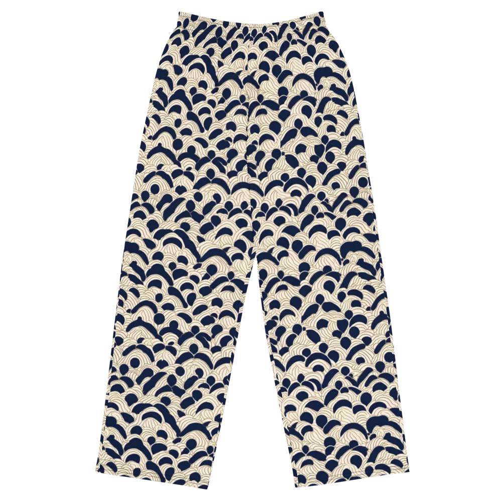 Midnight Seigaiha on Wide-Leg Pants — Front