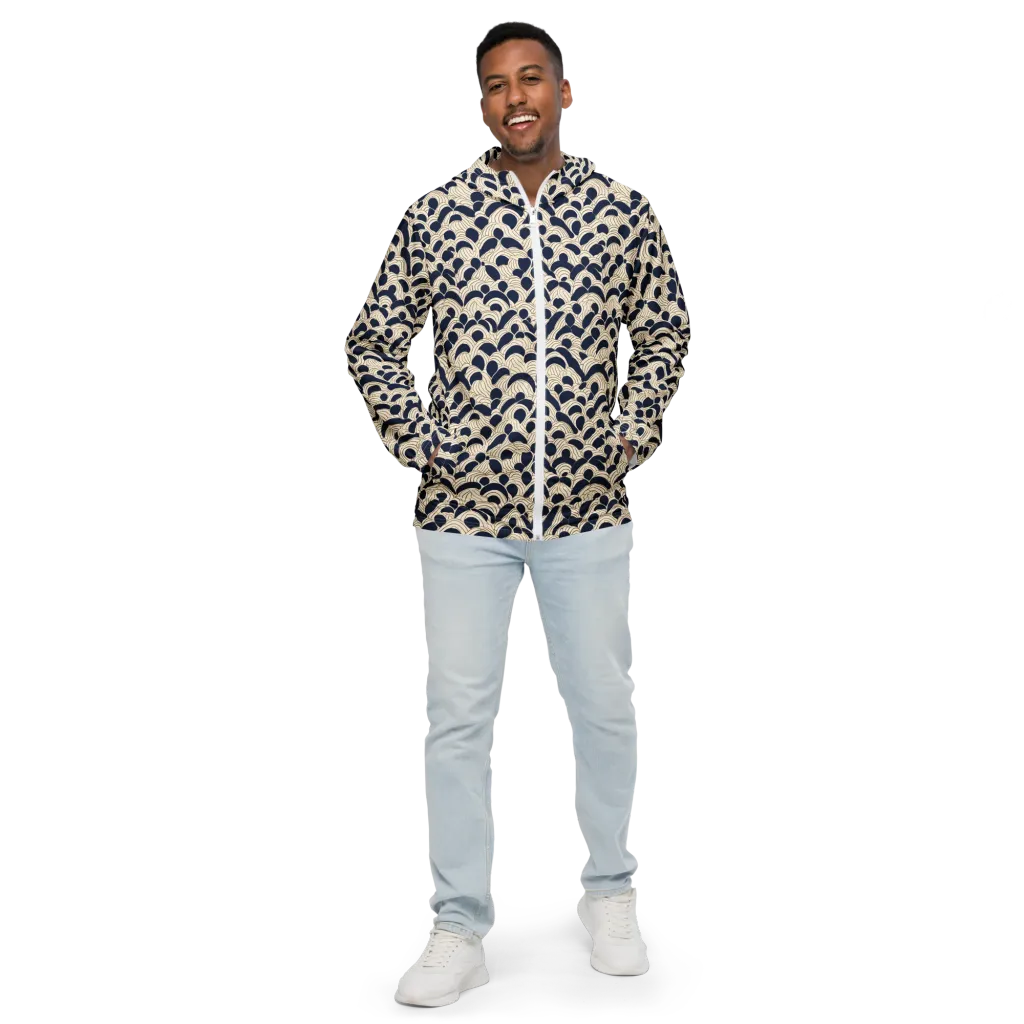 Midnight Seigaiha on Men's Windbreaker — Front