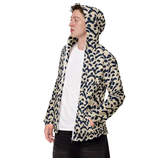 Midnight Seigaiha on a Men's Windbreaker