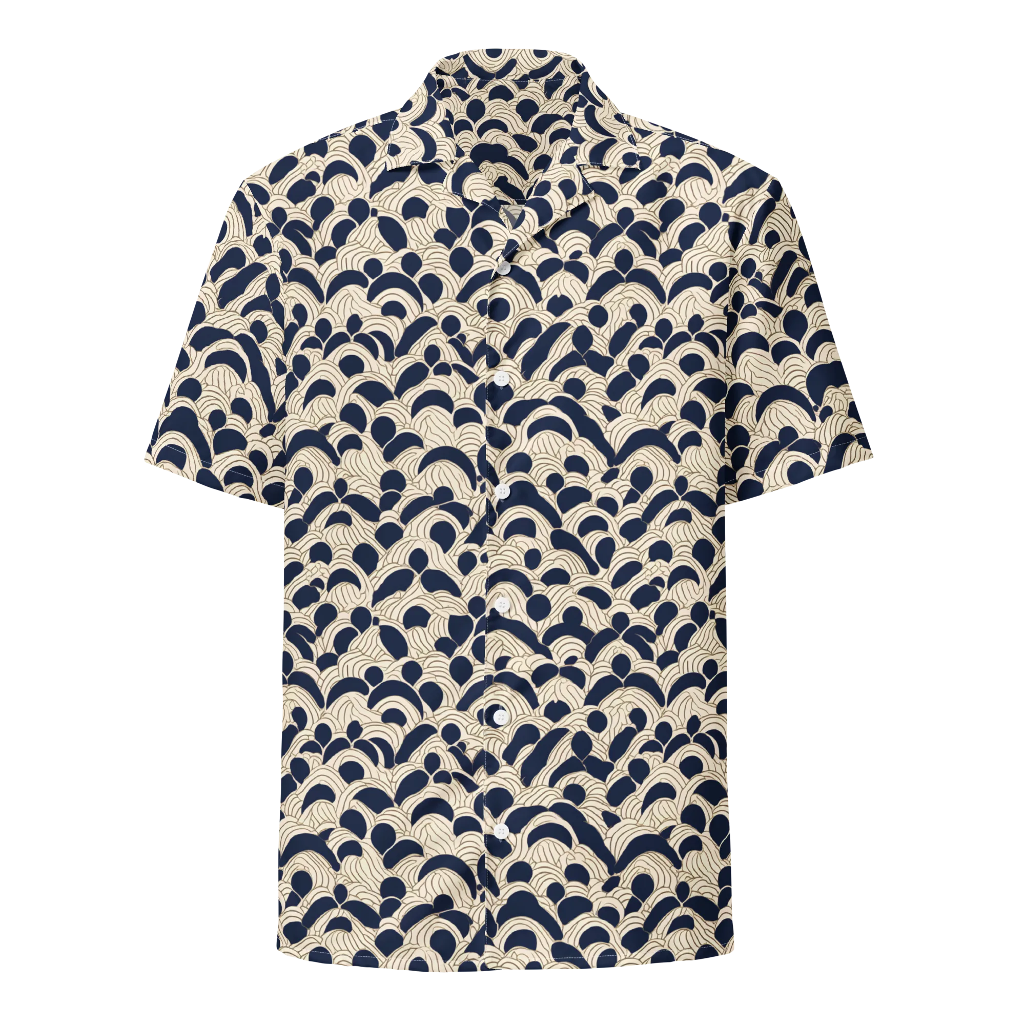 Midnight Seigaiha on Button Shirt — Front