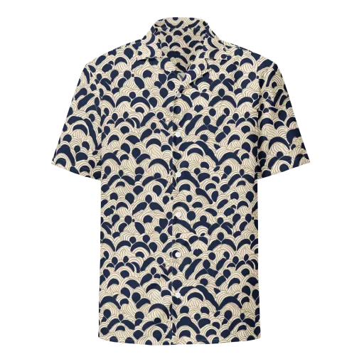 Midnight Seigaiha on a Button Shirt