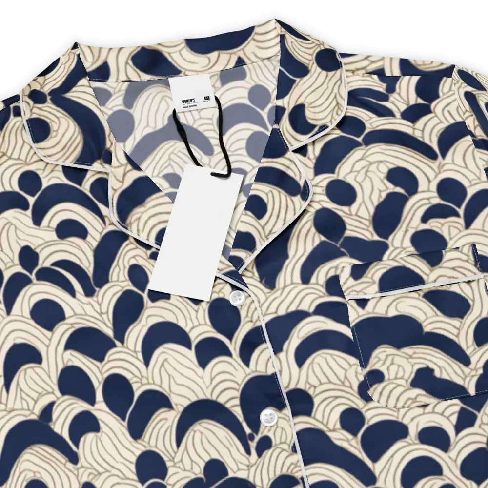 Midnight Seigaiha on Women's Short Sleeve Pajama Top — Product details