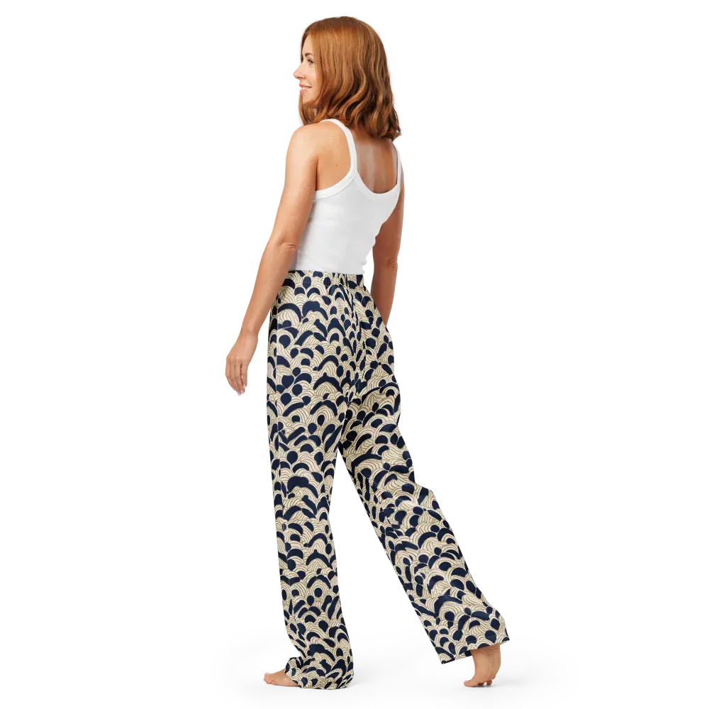 Midnight Seigaiha on Women's Pajama Pants — Back