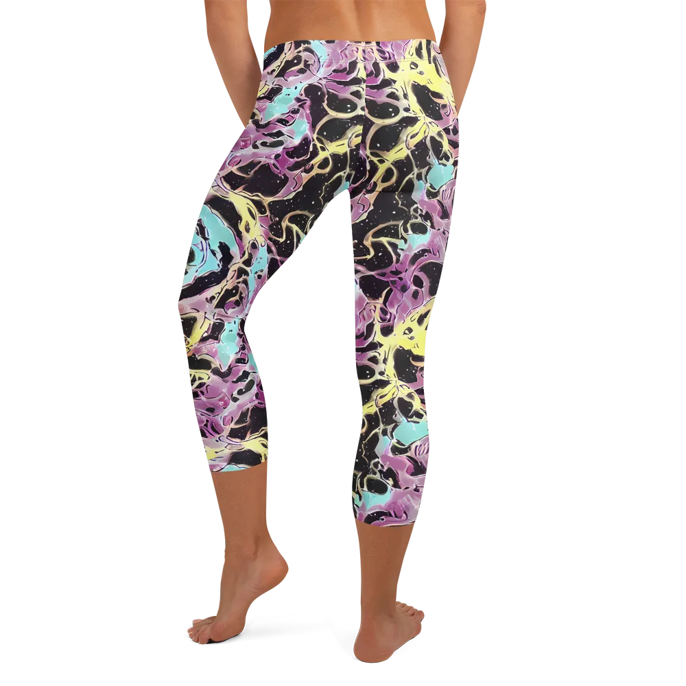 Dreams in Orbit on Capri Leggings — Back