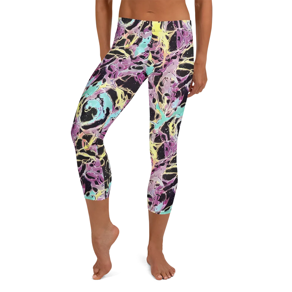 Dreams in Orbit on Capri Leggings — Front