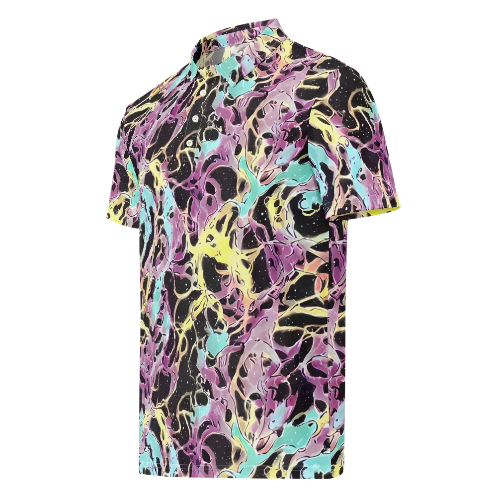 Dreams in Orbit on Men's Slim Fit Polo Shirt — Left Front
