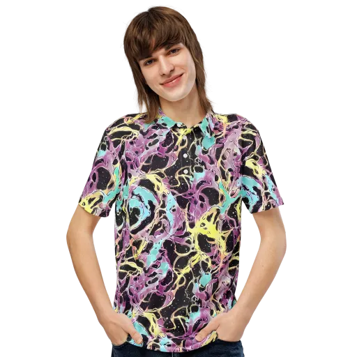 Dreams in Orbit on a Men's Slim Fit Polo Shirt