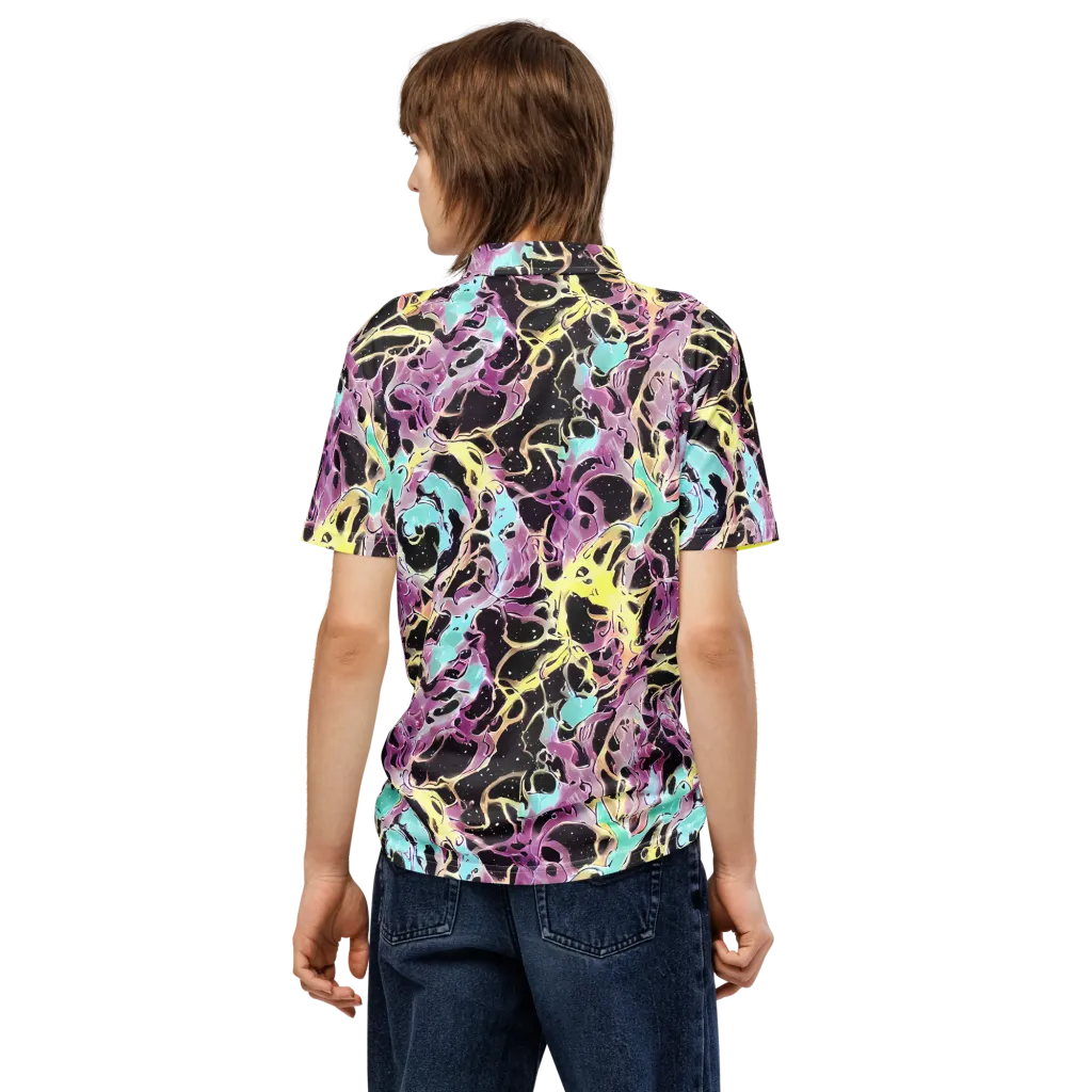 Dreams in Orbit on Men's Slim Fit Polo Shirt — Back