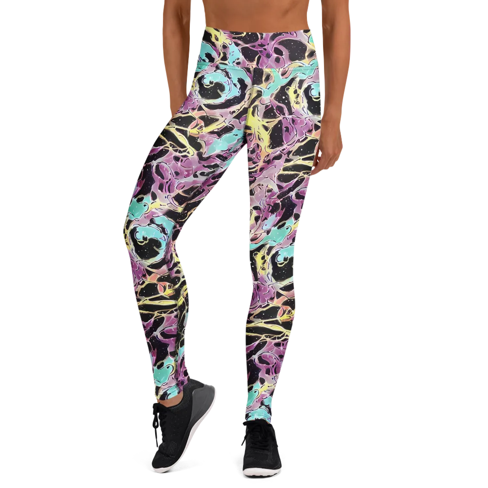 Dreams in Orbit on Yoga Leggings — Front