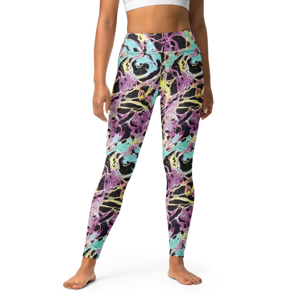 Dreams in Orbit on Yoga Leggings — Front