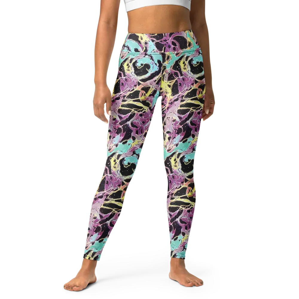 Dreams in Orbit on Yoga Leggings — Front
