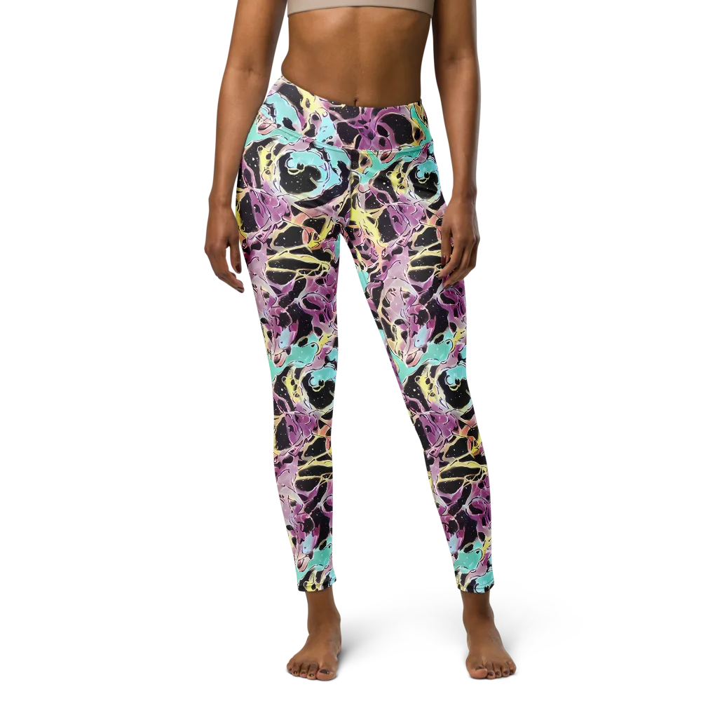 Dreams in Orbit on Yoga Leggings — Front