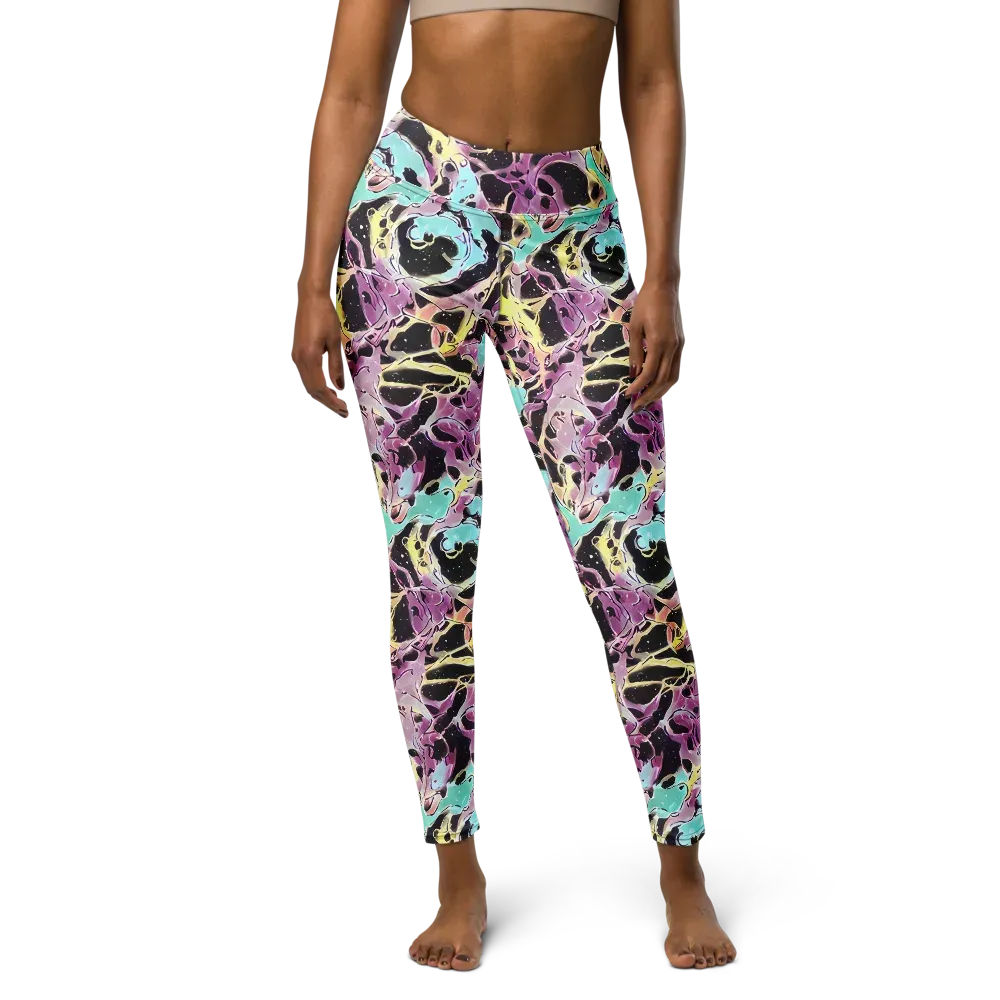 Dreams in Orbit on Yoga Leggings — Front