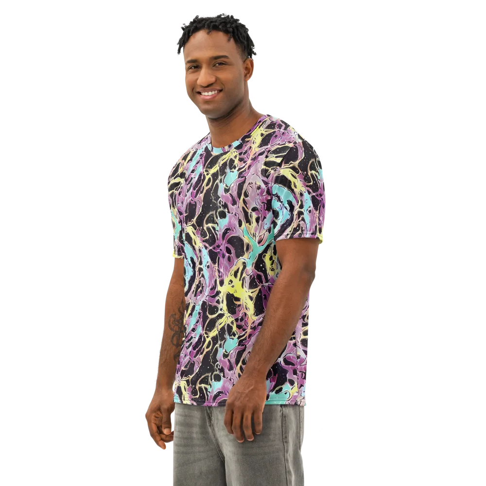Dreams in Orbit on Men's Cotton Crew Neck T-Shirt — Left Front