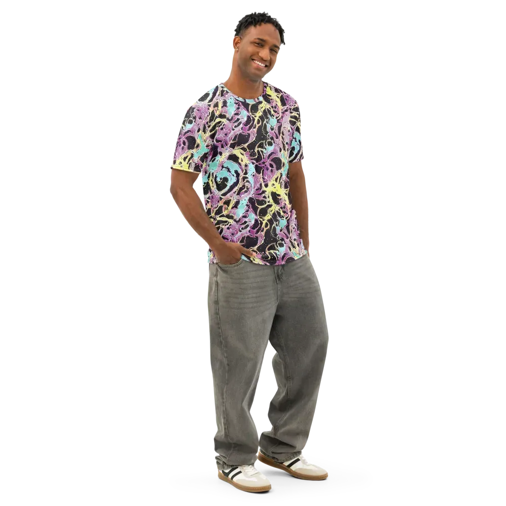 Dreams in Orbit on Men's Cotton Crew Neck T-Shirt — Right Front