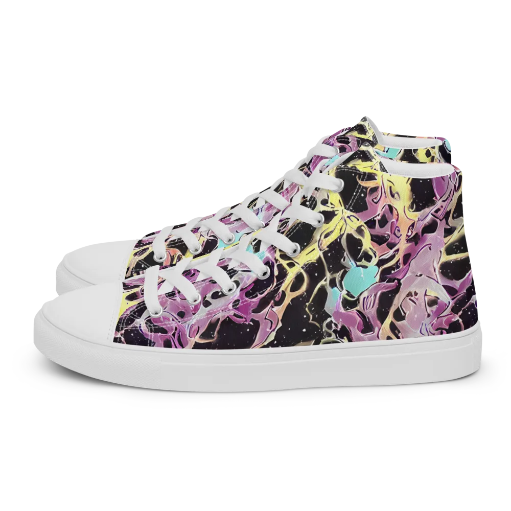 Dreams in Orbit on Men's High Top Canvas Shoes — Left