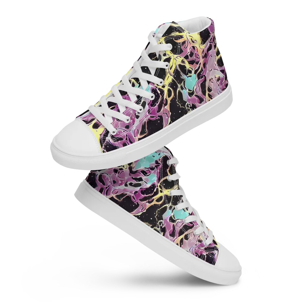 Dreams in Orbit on Men's High Top Canvas Shoes — Front