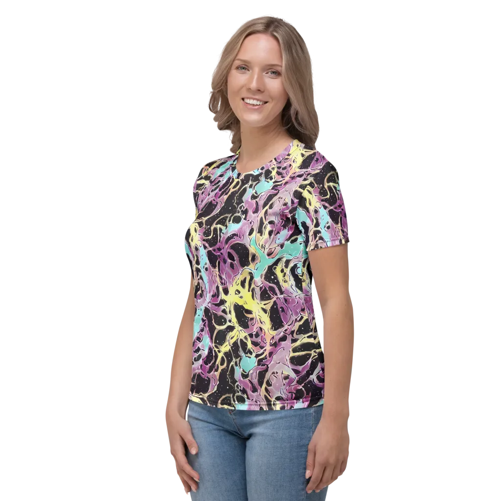 Dreams in Orbit on Women's Crew Neck T-Shirt — Left