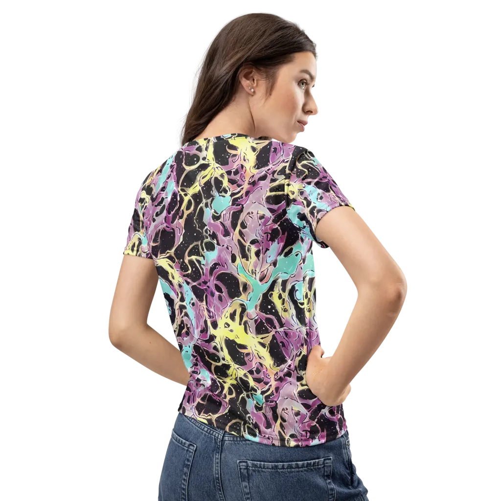 Dreams in Orbit on Women's Crew Neck T-Shirt — Back