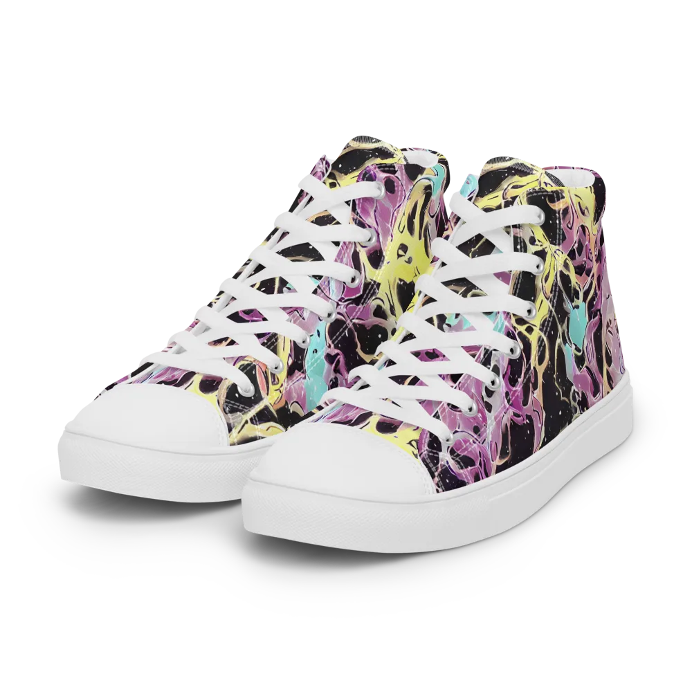 Dreams in Orbit on Women's High Top Canvas Shoes — Left Front