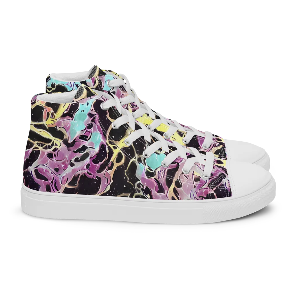 Dreams in Orbit on Women's High Top Canvas Shoes — Right