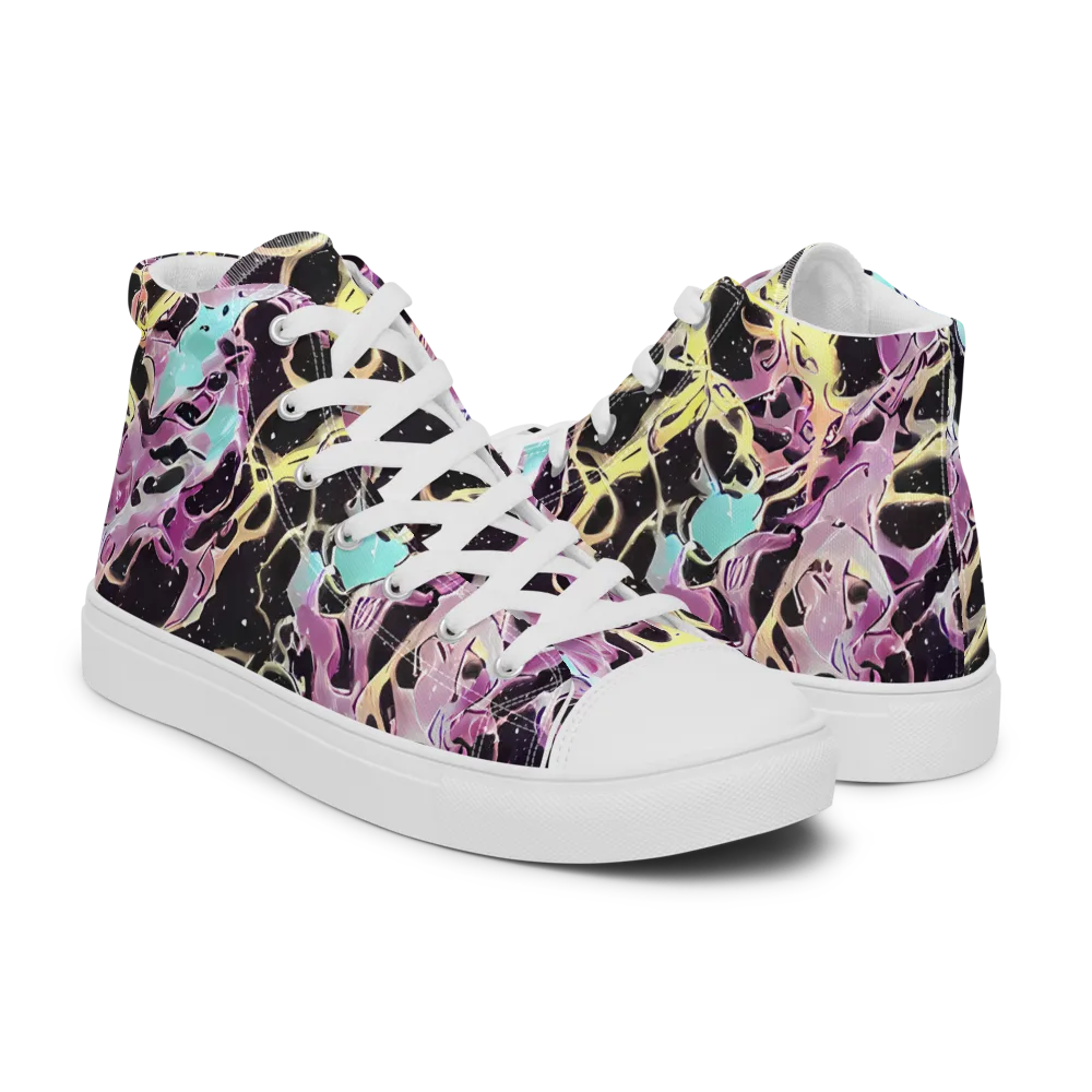Dreams in Orbit on Women's High Top Canvas Shoes — Right