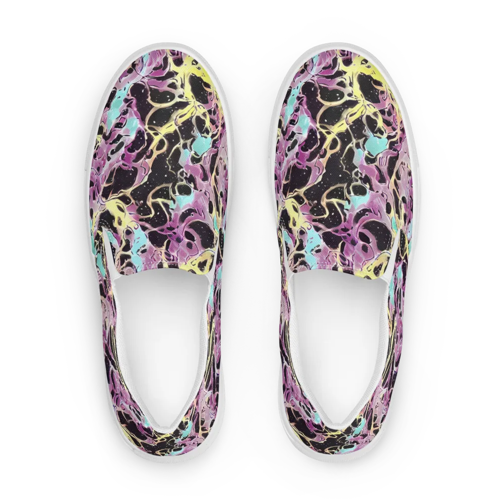 Dreams in Orbit on Men's Slip-On Canvas Shoes — Front