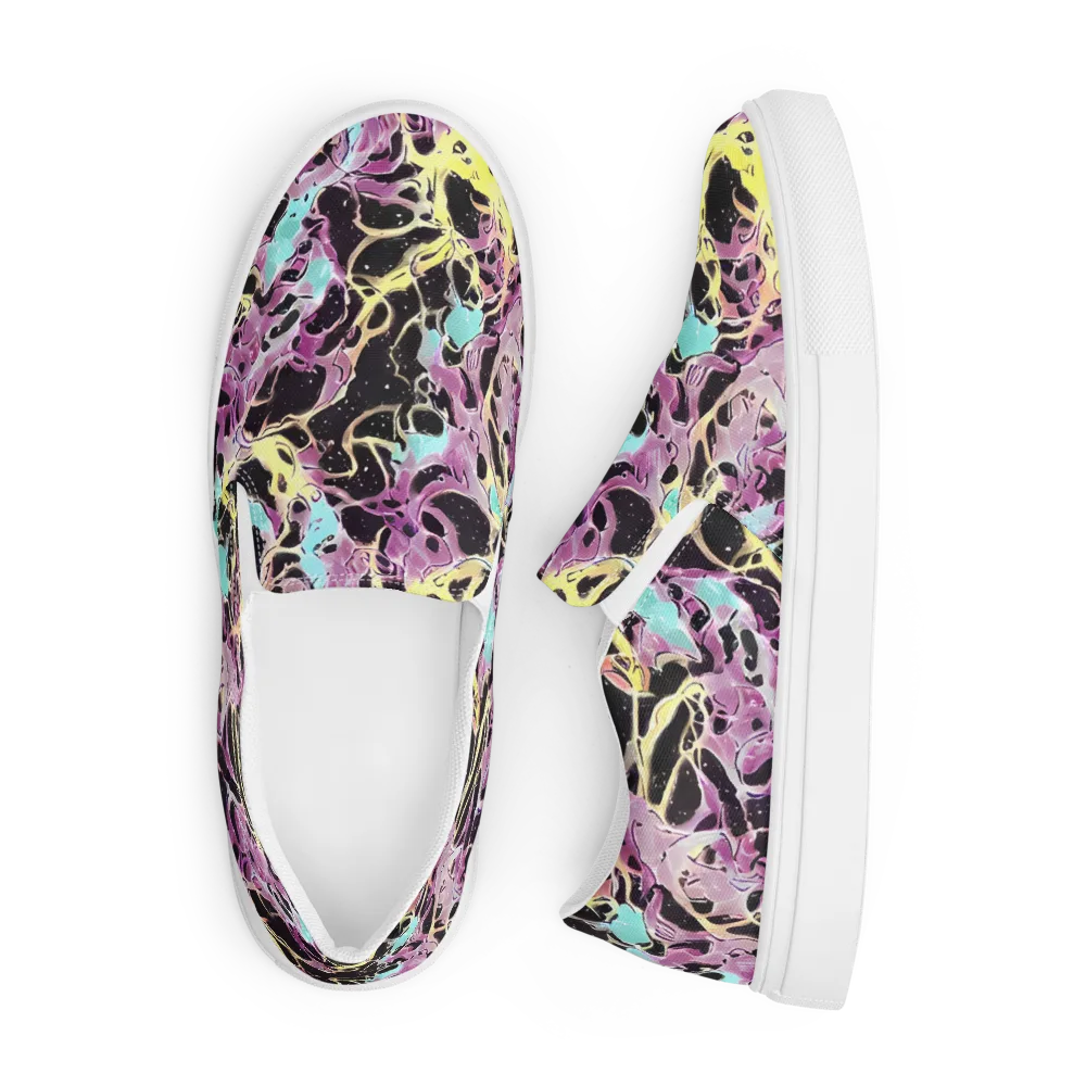 Dreams in Orbit on Men's Slip-On Canvas Shoes — Front