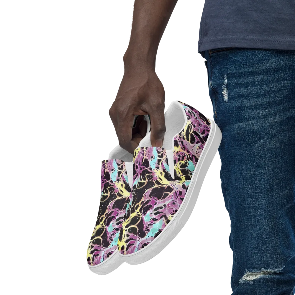 Dreams in Orbit on Men's Slip-On Canvas Shoes — Left Front