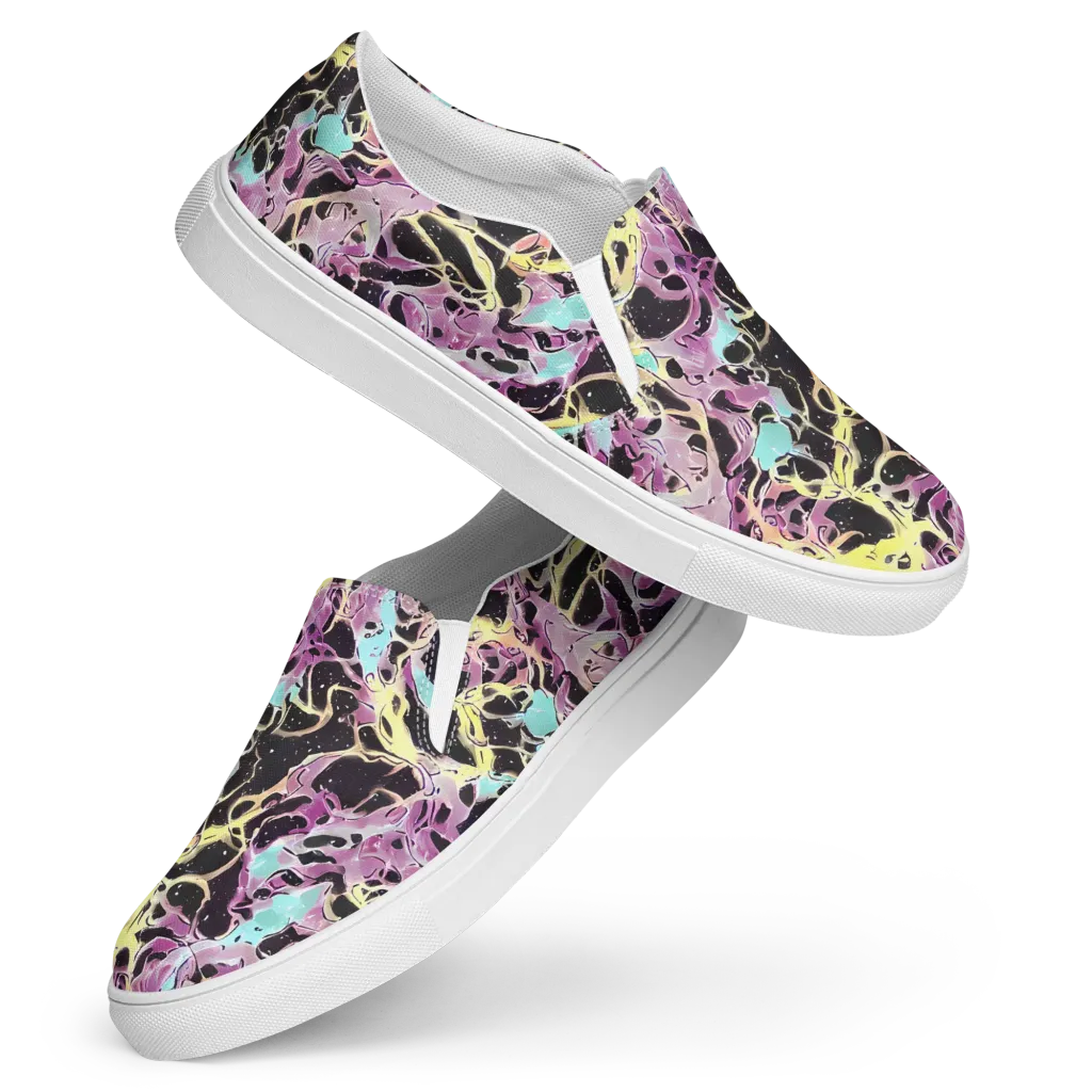 Dreams in Orbit on Women's Slip-On Canvas Shoes — Front