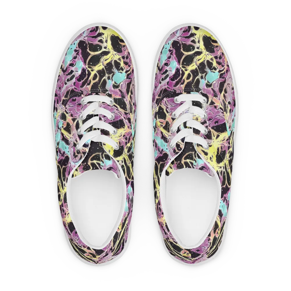 Dreams in Orbit on Men's Lace-Up Canvas Shoes — Front