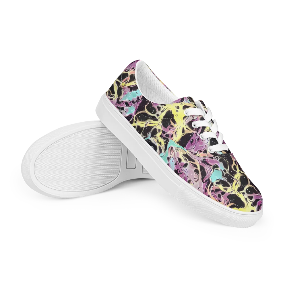 Dreams in Orbit on Men's Lace-Up Canvas Shoes — Right Front