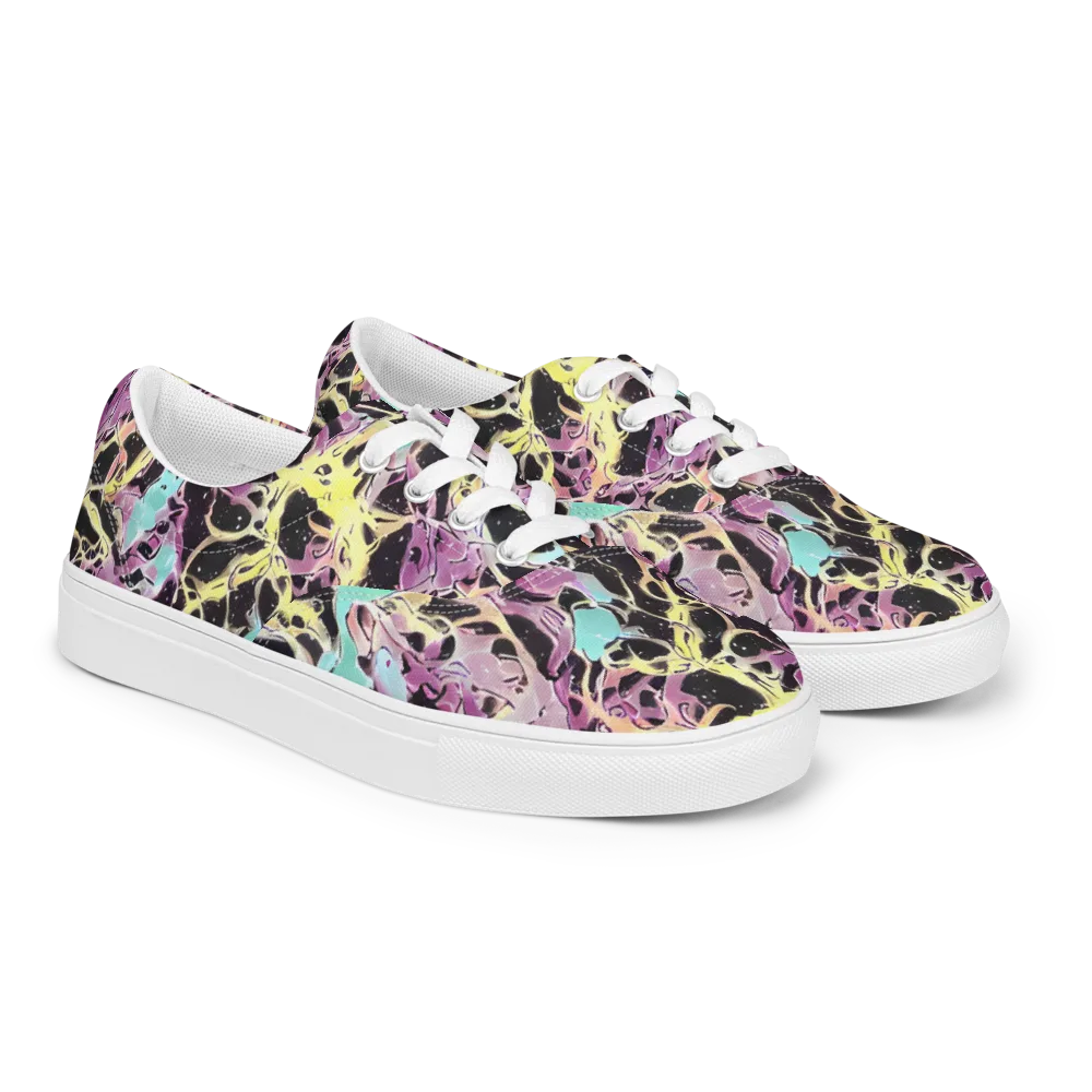 Dreams in Orbit on Men's Lace-Up Canvas Shoes — Right Front