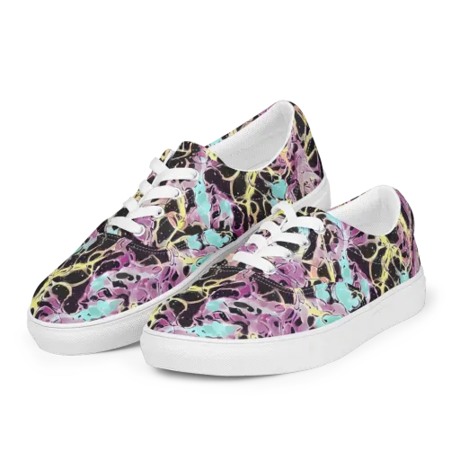 Dreams in Orbit on a Men's Lace-Up Canvas Shoes