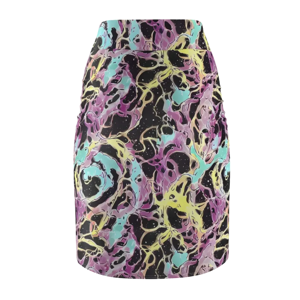Dreams in Orbit on Pencil Skirt — Back