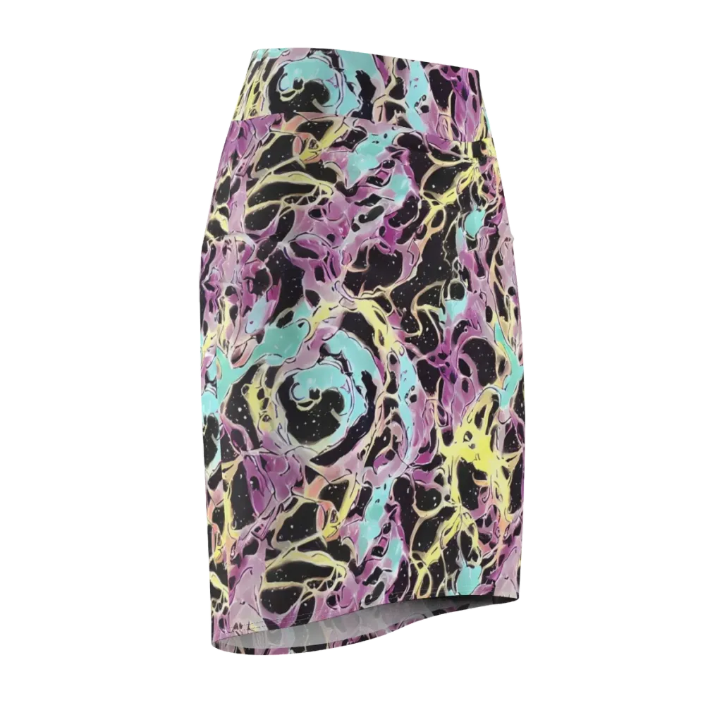 Dreams in Orbit on Pencil Skirt — Front Side