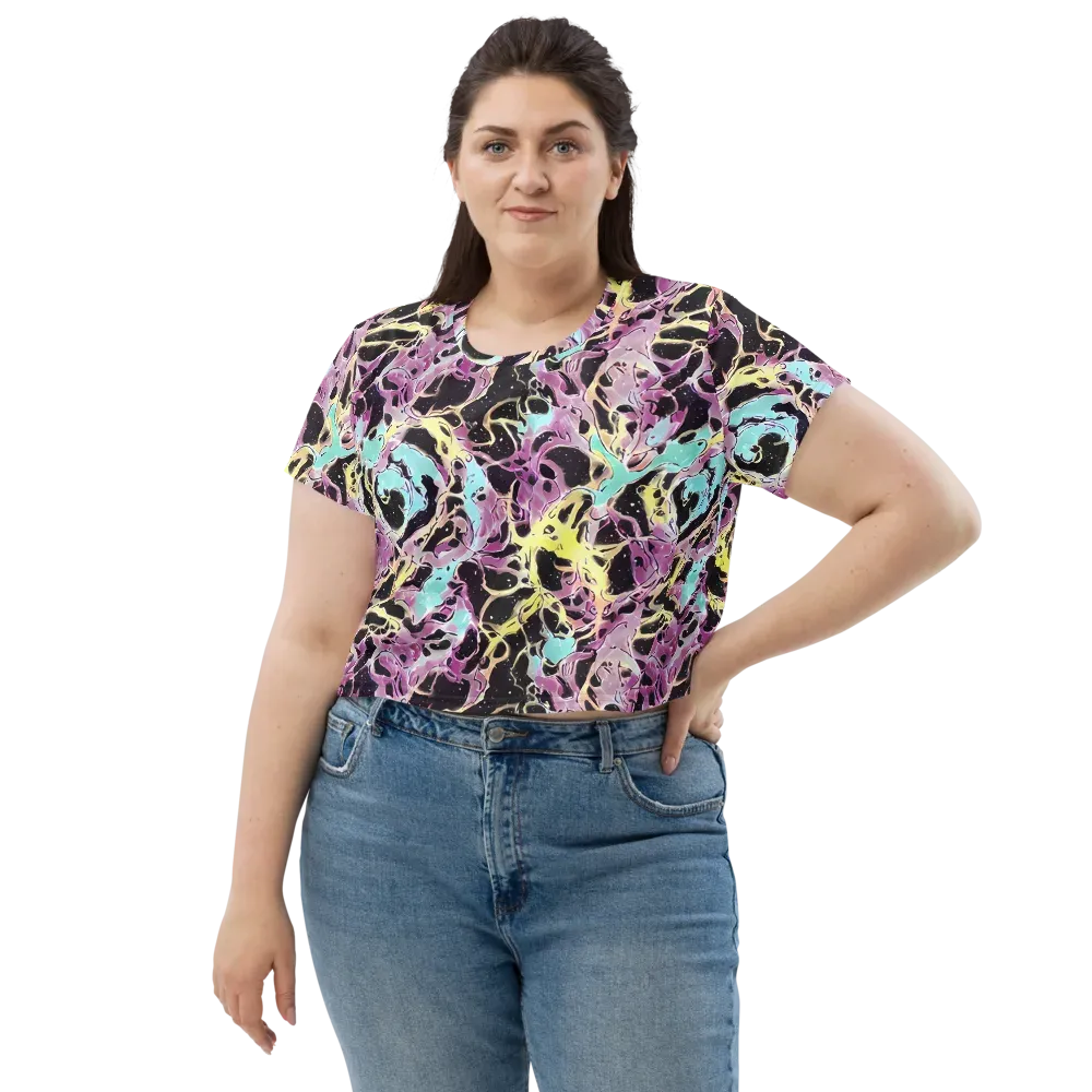 Dreams in Orbit on Crop Tee — Front