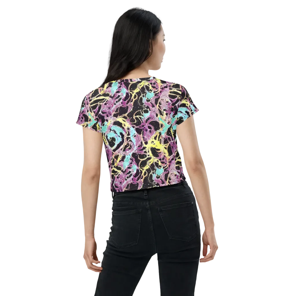 Dreams in Orbit on Crop Tee — Back