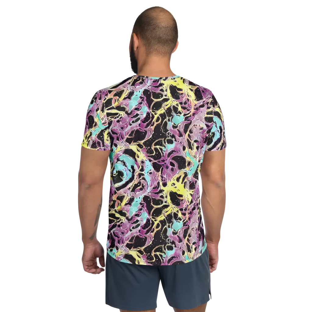 Dreams in Orbit on Men's Athletic T-Shirt — Back