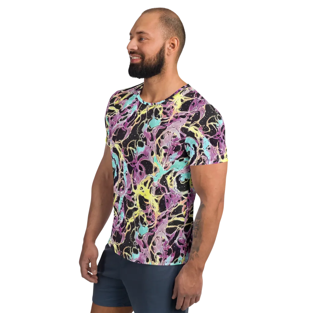 Dreams in Orbit on Men's Athletic T-Shirt — Left