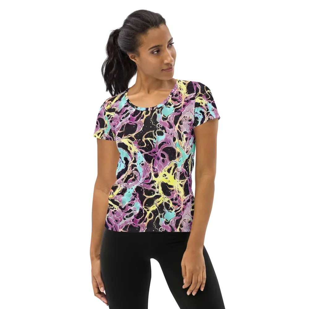 Dreams in Orbit on Women's Athletic T-Shirt — Front
