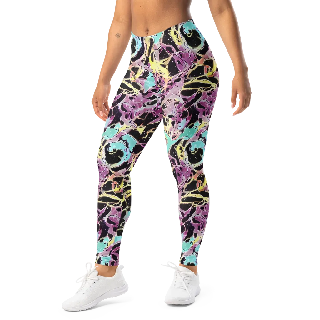 Dreams in Orbit on Leggings — Left Front