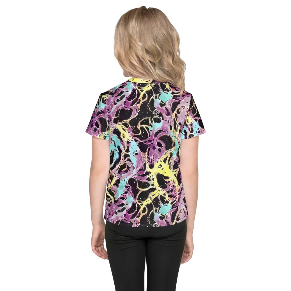 Dreams in Orbit on Kids Crew Neck T-Shirt — Back