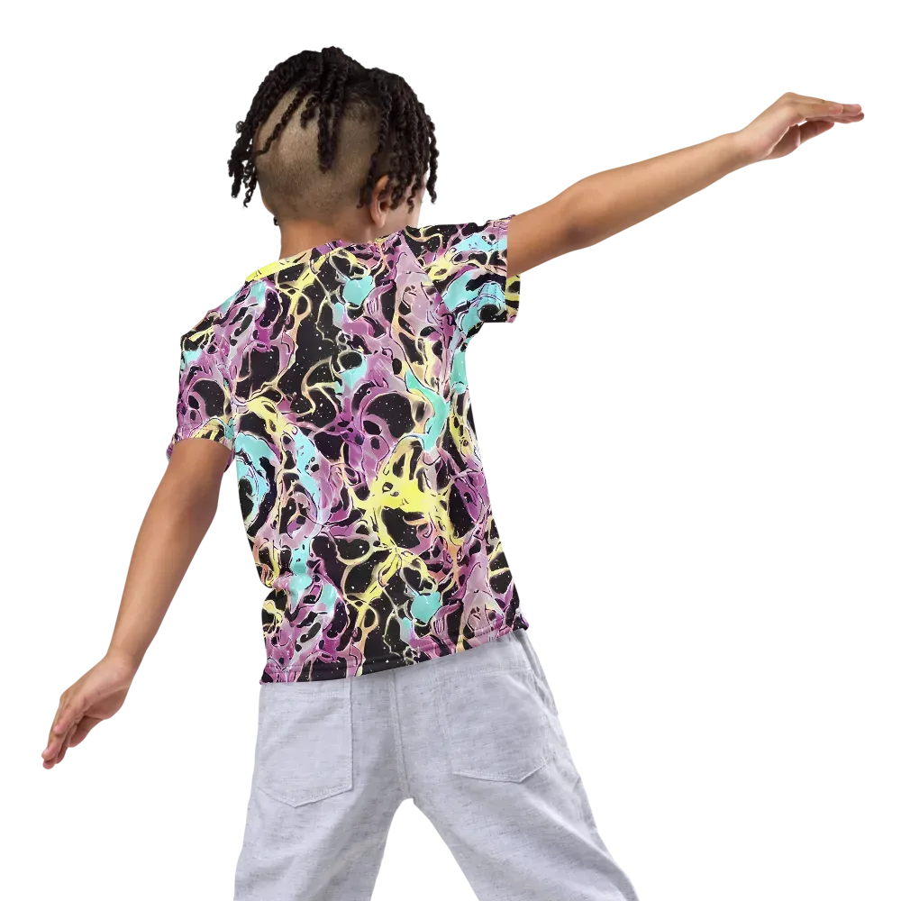 Dreams in Orbit on Kids Crew Neck T-Shirt — Back