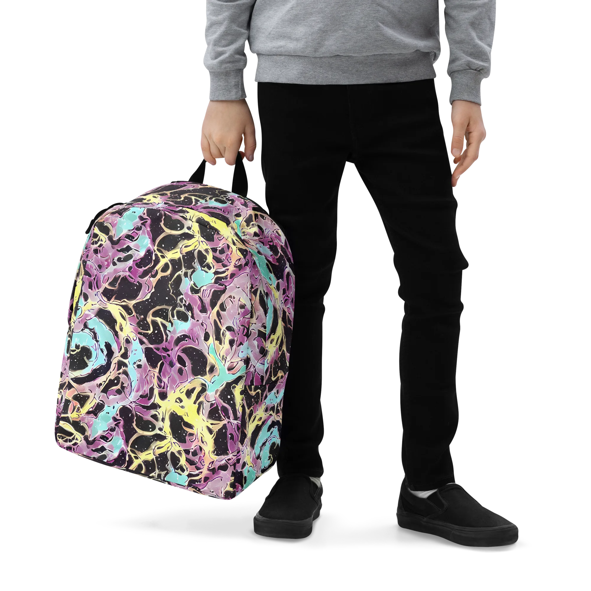 Dreams in Orbit on Minimalist Backpack — Zoomed-in