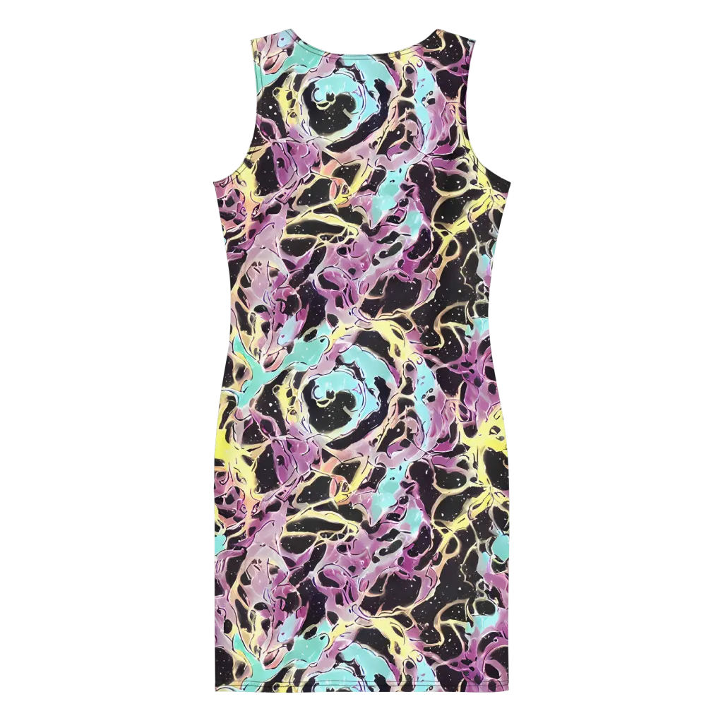 Dreams in Orbit on Bodycon Dress — Back