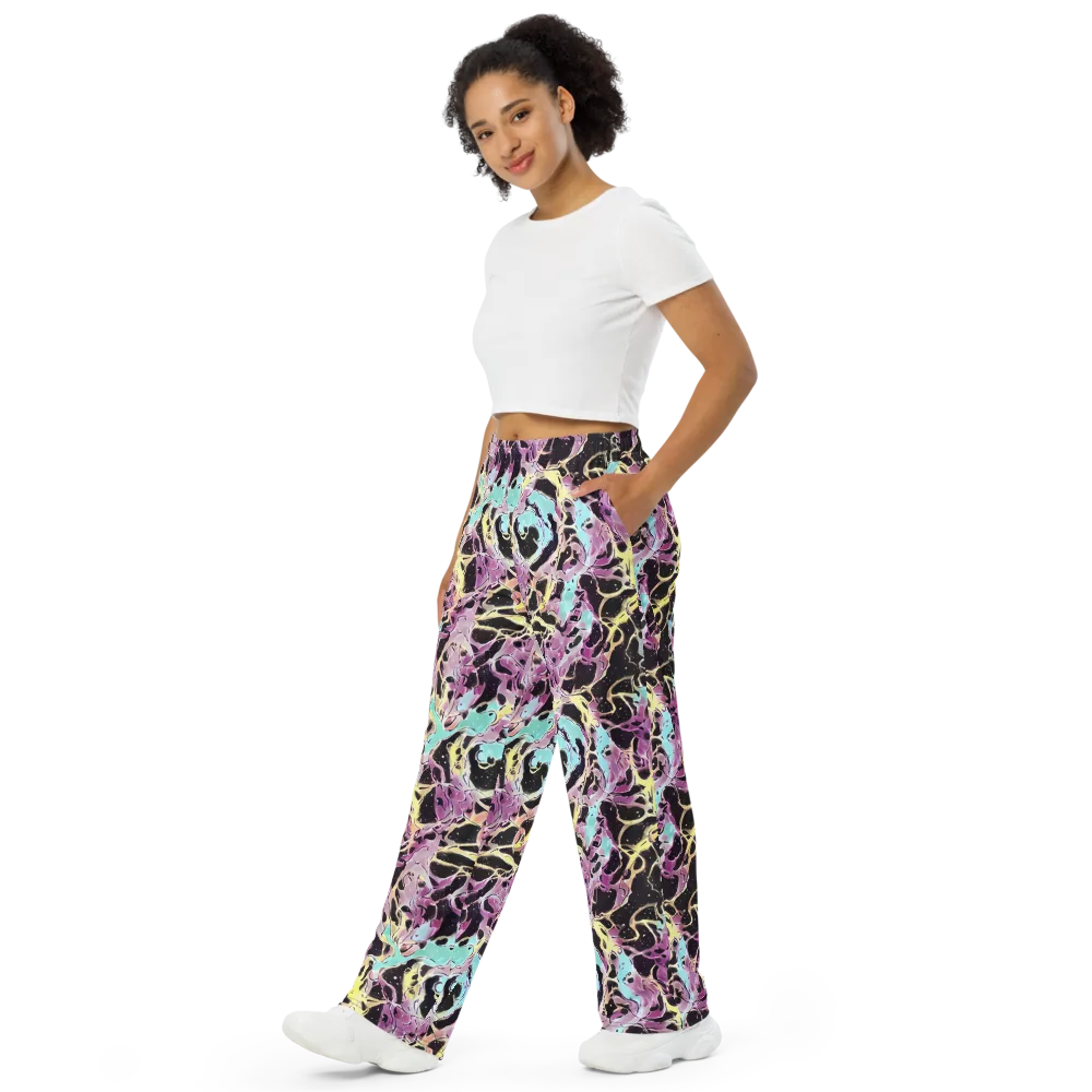 Dreams in Orbit on Wide-Leg Pants — Left Front