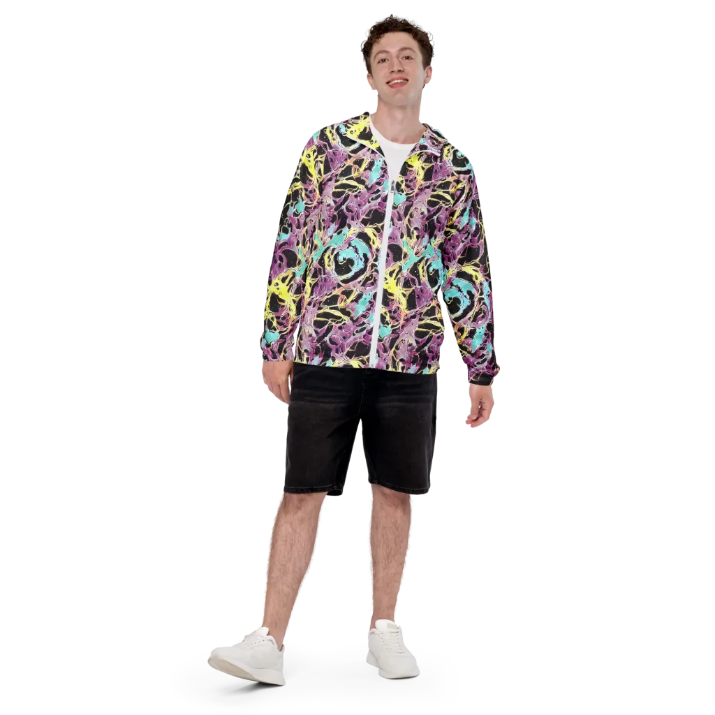 Dreams in Orbit on Men's Windbreaker — Front